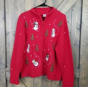 Ugly Christmas Sweater Cardigan LG